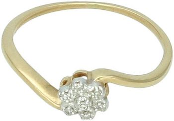 Pierścionek złoty DIAMENT żółte złoto, diamenty, kwiatek M230.jpg